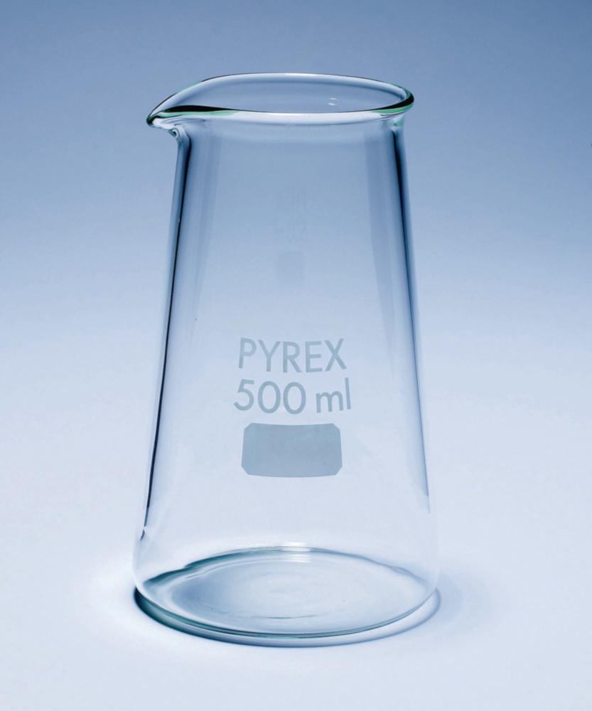 DWK  Beaker 500 ml Conical Shape Pyrex Borosilicate Glass with Spout Pack of 10