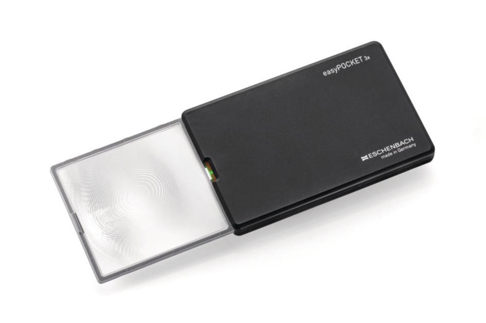 Eschenbach easyPOCKET 3.0x Magnifier, 86×54×6 mm, Black, Extra-Thin SMD LED