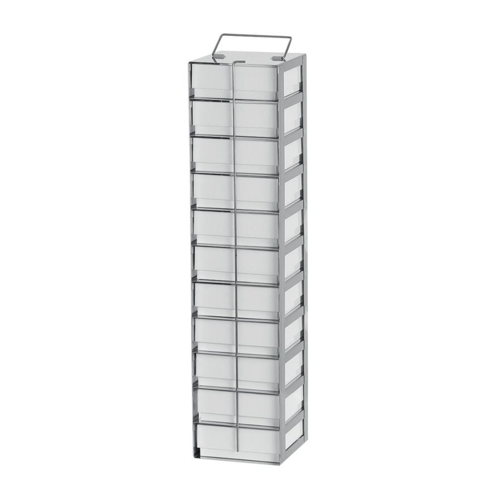 TENAK Classic Rack for Freezer 554x140x140mm for 10 Cryoboxes (50mm High, Stainless Steel with Fixing Rod)

