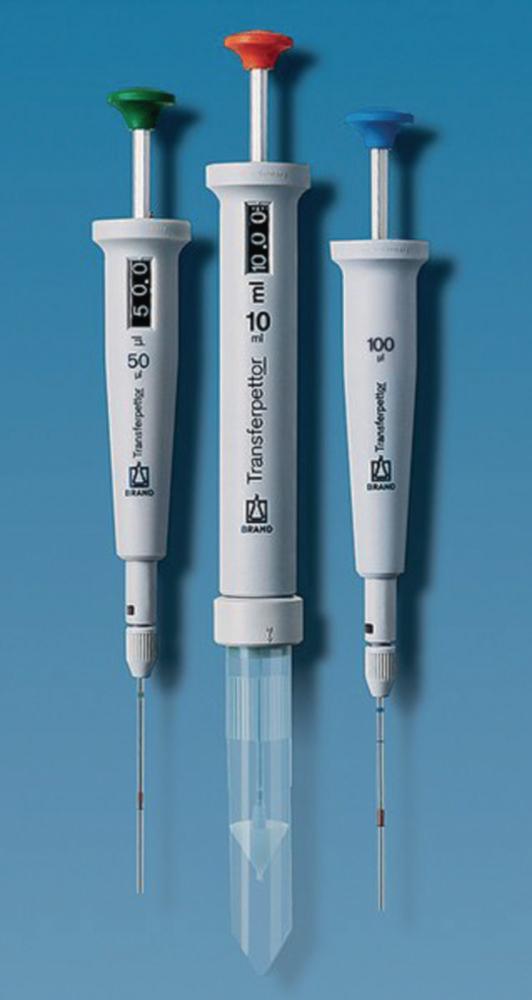BRAND Micro TransferPettor Fix 10 µL, Orange with Glass Capillaries

