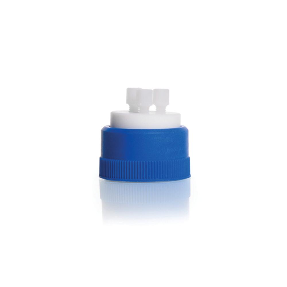 DWK Screw Cap HPLC, GL 45, 3 Ports (3.2mm), PTFE