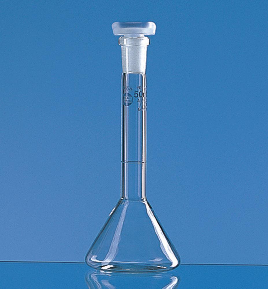 BRAND BLAUBRAND Volumetric Flask Trapezoidal, Class A, DE-M, 2 ml, NS 7/16 Boro 3.3, PP Stopper, Single Certificate

