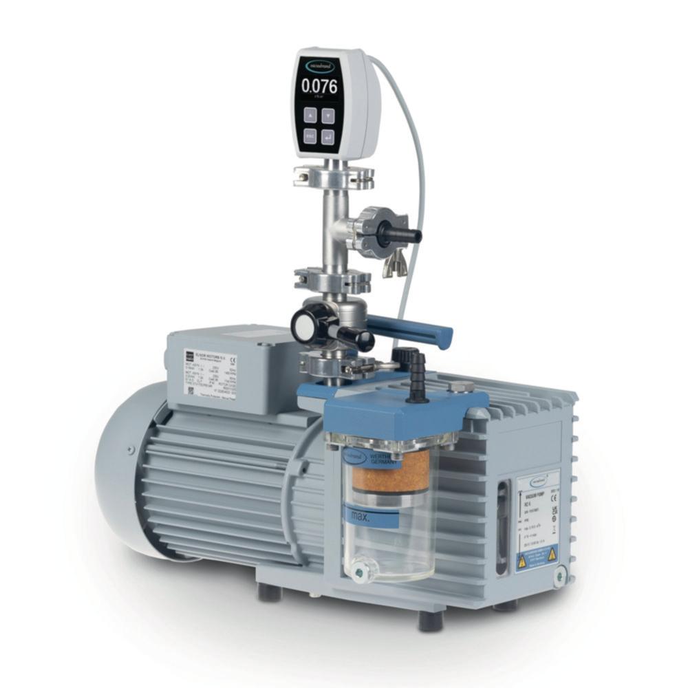 Vacuubrand Rotary Vane Pump Package RZ 6, with Oil Mist Filter, Butterfly Valve VS 16, and Vacuum Gauge VACUU·VIEW Extended, 230 V/50–60 Hz, CH Mains

