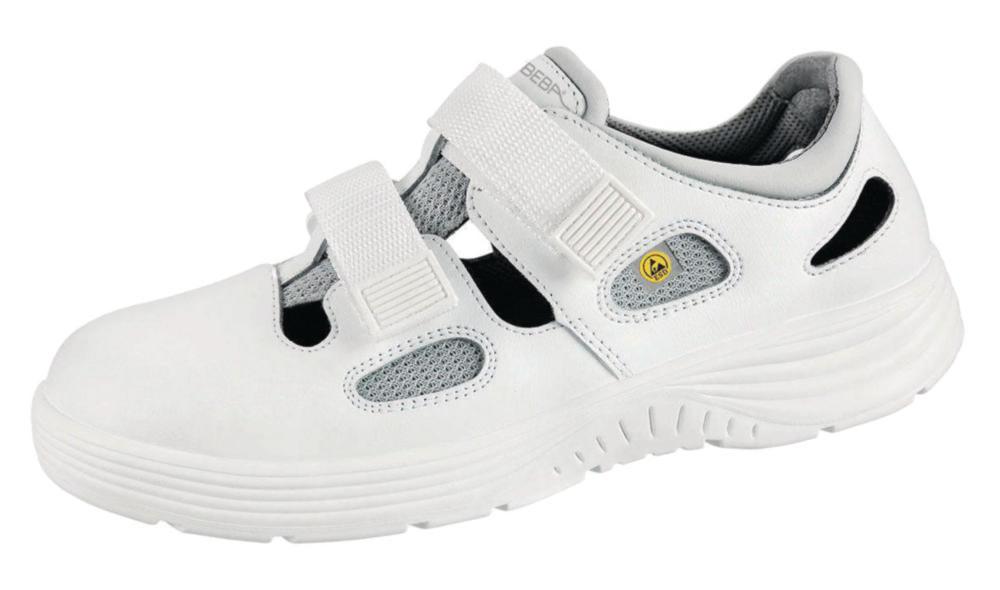 Abeba Safety Shoes X-Light, Size 45, Smooth Leather, White, with Steel Cap, ESD-According to DIN EN 61340