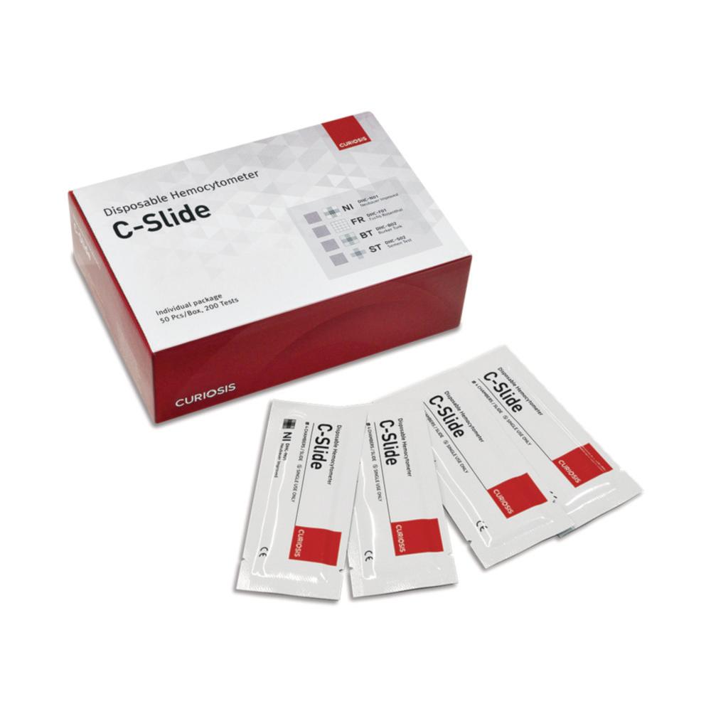 Curiosis Disposable Hemocytometer Neubauer Improved, 50 Slides/Box, 200 Tests

