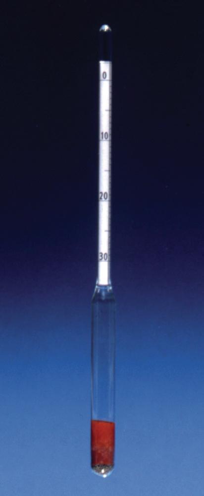 GECO Hydrometer according to Baumé (0 - 40 °Bé, 250 mm) without Thermometer