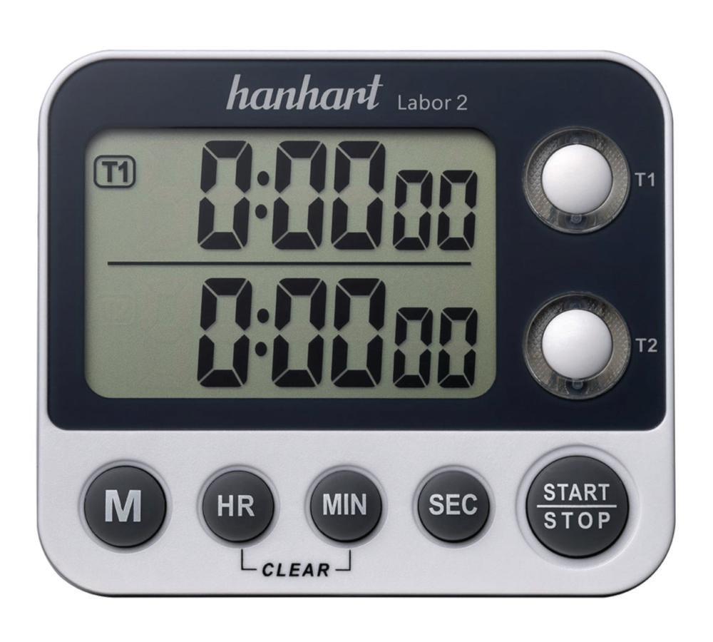 Hanhart Laboratory Timer Labor 2, Time, Date, Countdown with Signal, 91×79×15 mm

