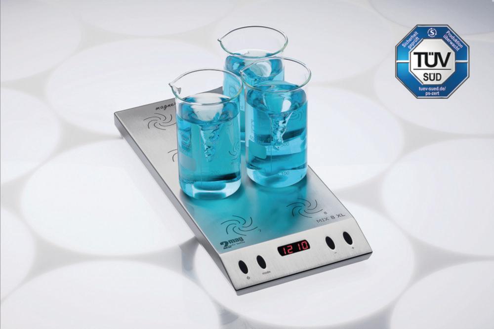 2mag Multiple Magnetic Stirrer MIX 8 XL for 8 x 600ml Beaker Glasses (Tall Form), 100-1600 rpm