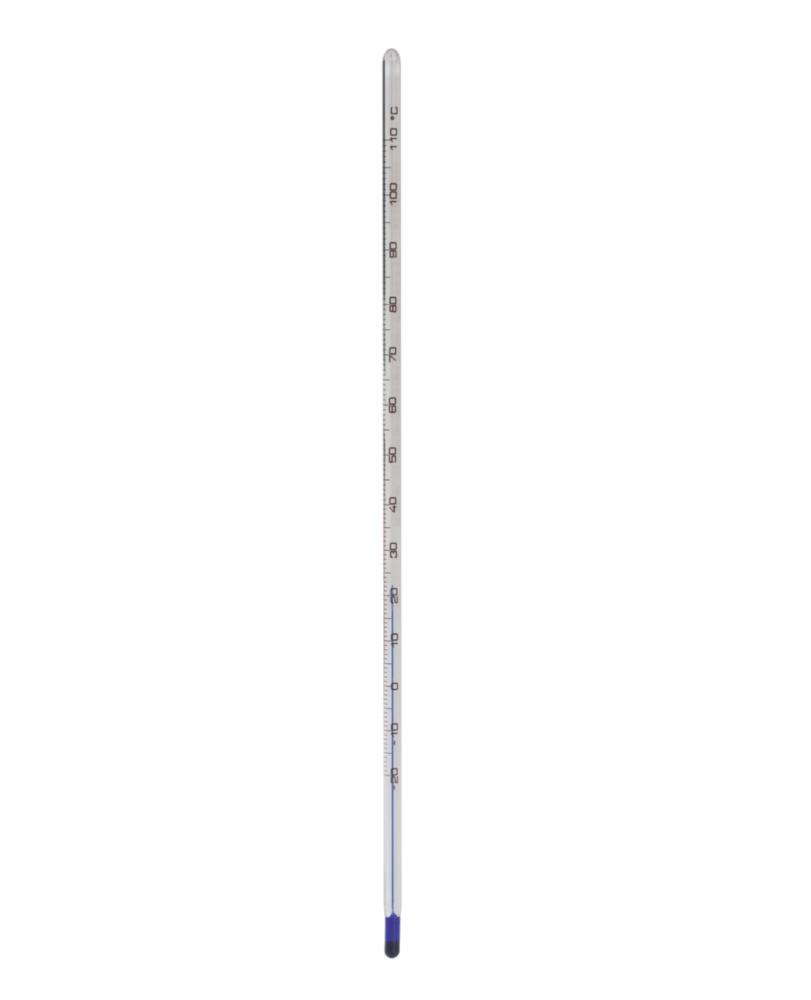 Ludwig Schneider General Use Thermometer -20...+110:1°C, Stem Form, Type ACCU-SAFE, Blue Filling, Capillaries White Buffed, Length 305 mm, IT: Total

