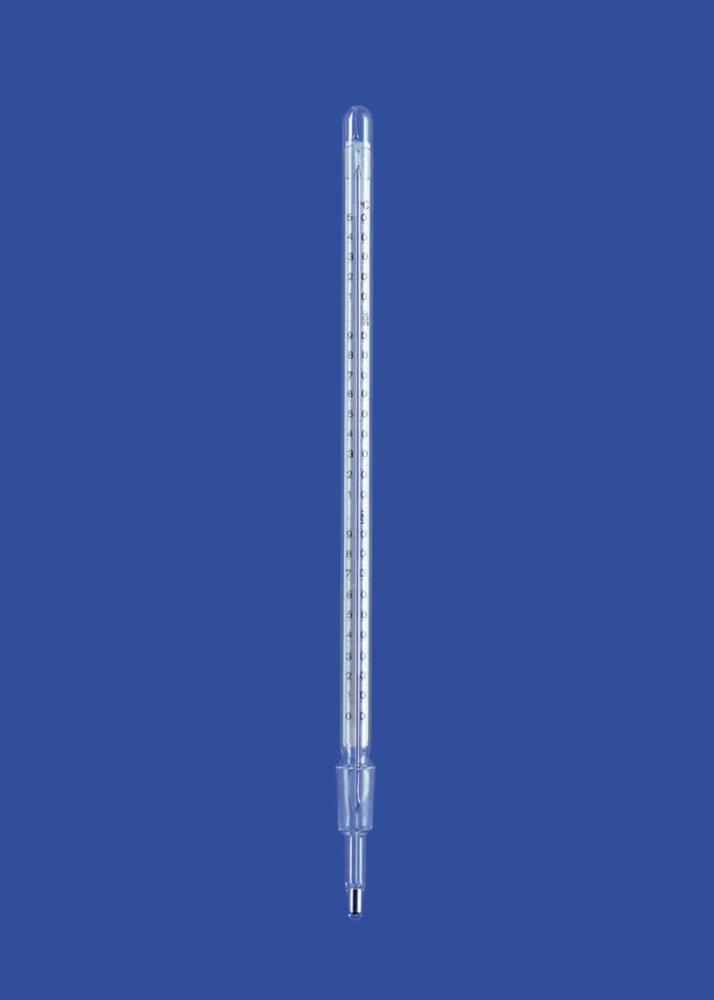 Lenz-Laborglas Distillation Thermometer 0...+250:1°C with Cone NS 14/23, Graduated Fitting Length 85 mm


