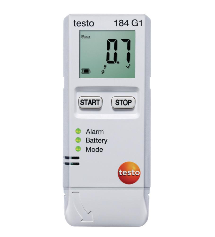 Temperature- Humidity-shock USB-data logger testo 184 G1 measuring range temp.: -20...+70°C, humidity: 0...100%rF; shock 0...27gr