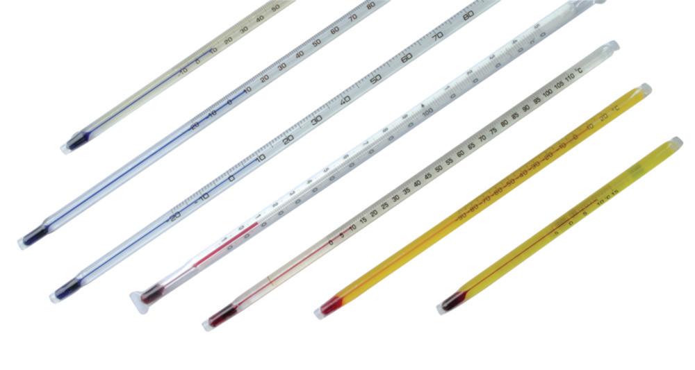 LLG Thermometer General Purpose -10°C +110:1°C Stemform Red Filling Yellow Back 260 mm Total Immersion