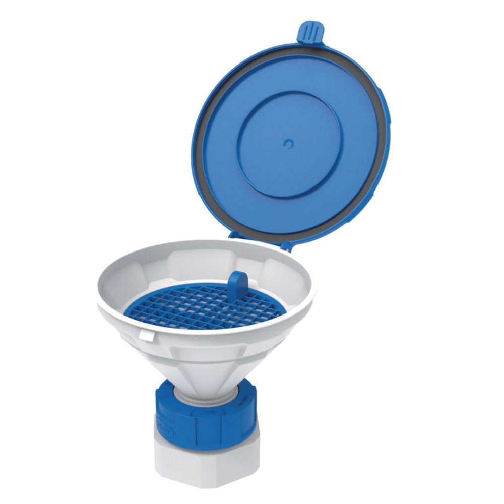 SCAT Funnel with lid "MARCO", V2.0, S65, PE-HD, with removable sieve, Ø 140 mm


