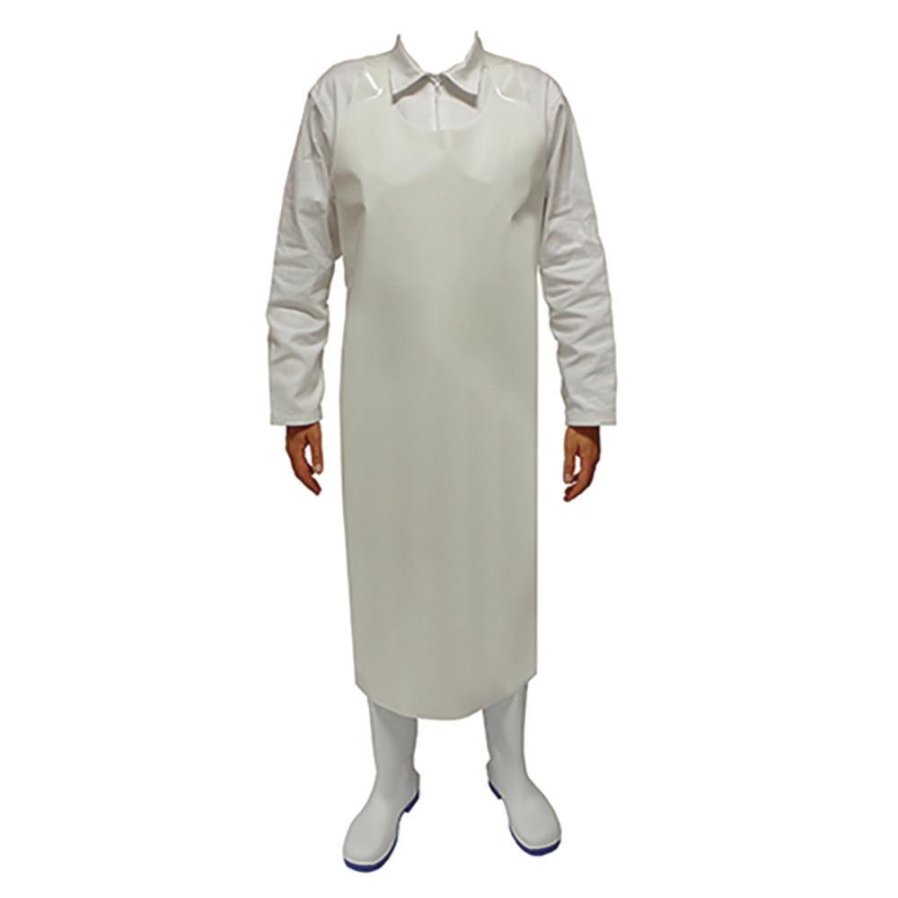 Manulatex Delta Monoblock Apron Waterproof, White, Thickness 200 µ Size 90 x 135 cm, Pack of 10


