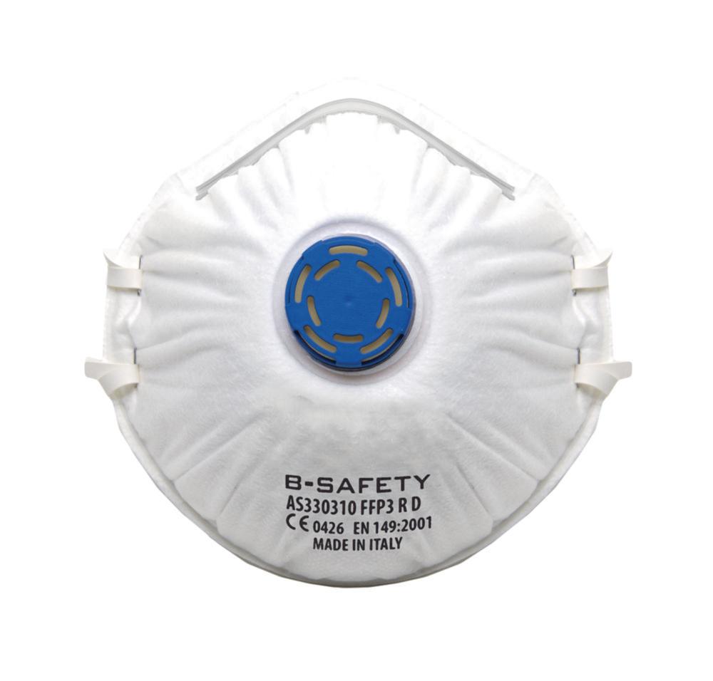 B-SAFETY Respirator Masks Pure Breath FFP3, with Valve, Filter Class P3, Pack of 10