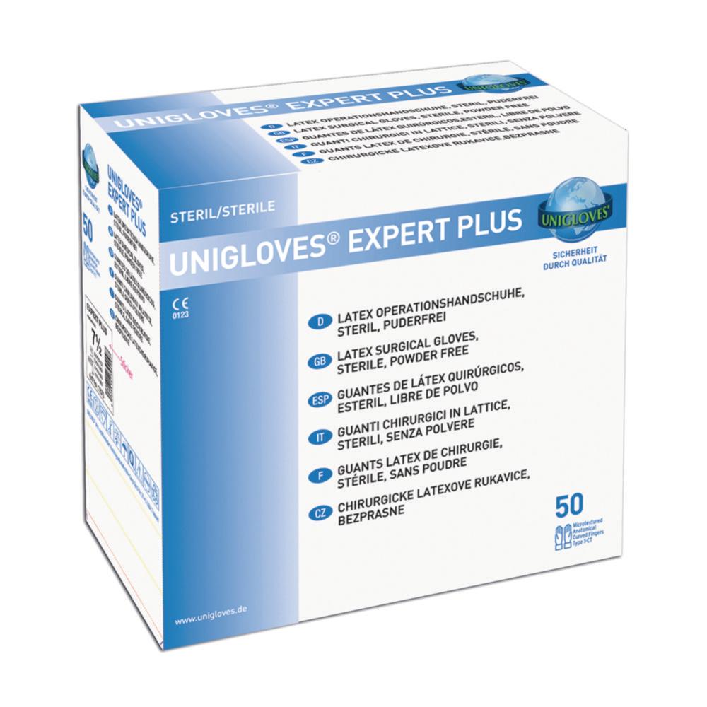 Unigloves Disposable Gloves Expert Plus, Size 6.5, Latex, Sterile, Powder Free, Pack of 50

