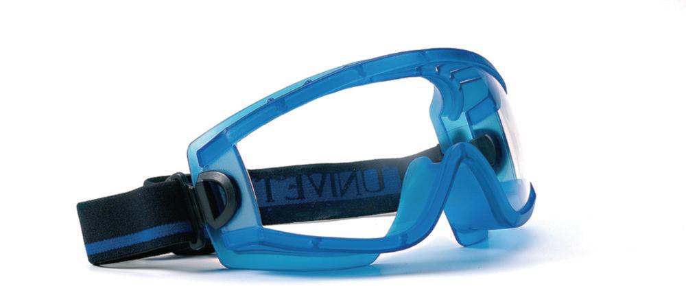LLG Panoramic Eyeshield, Blue Frame, Clear Lens, Elastic Headband, Scratch-Proof, Anti-Fog, Pack of 5