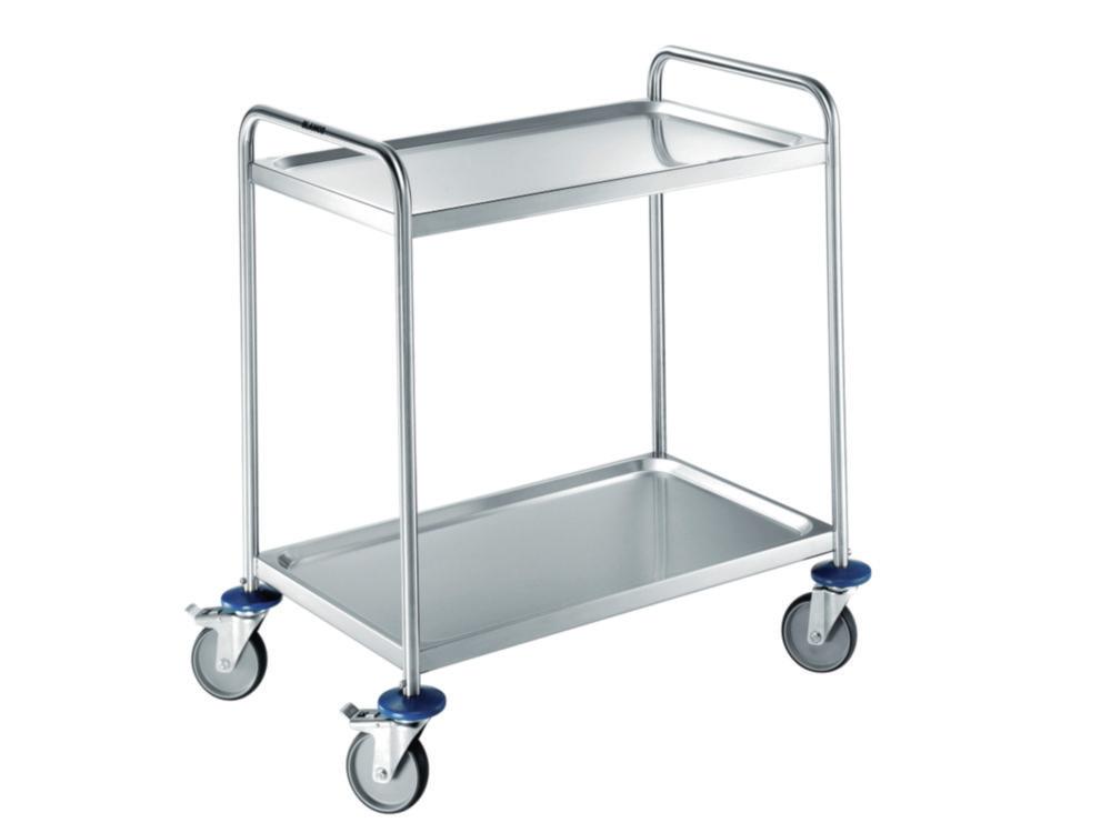 LLG Transport Trolley SW 8 x 5.2, Chrome Nickel Steel, 2 Shelves, 900x600x950 mm