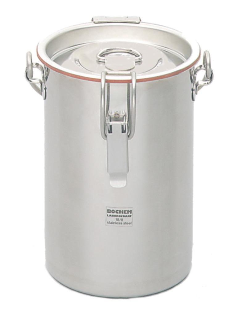 BOCHEM Safety Transport Container, 18/8 Steel for Flasks 50-250ml, with Hinge, Lock, and Siliconseal