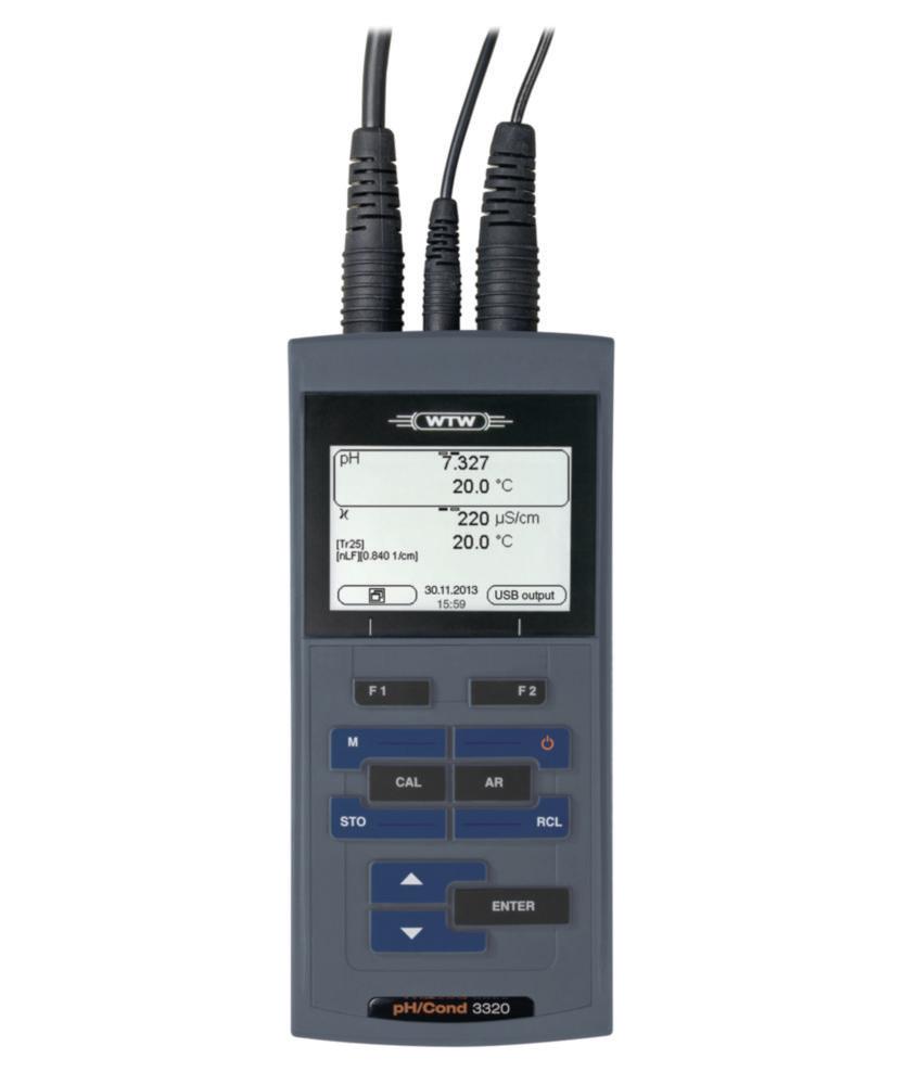 Xylem WTW pH/Cond 3320 Set 2 Conductivity Meter 2 Channels, Case, SenTix 41, TetraCon 325, Buffer Solution STP 4+7, LF-Standard (1413 µS/cm)

