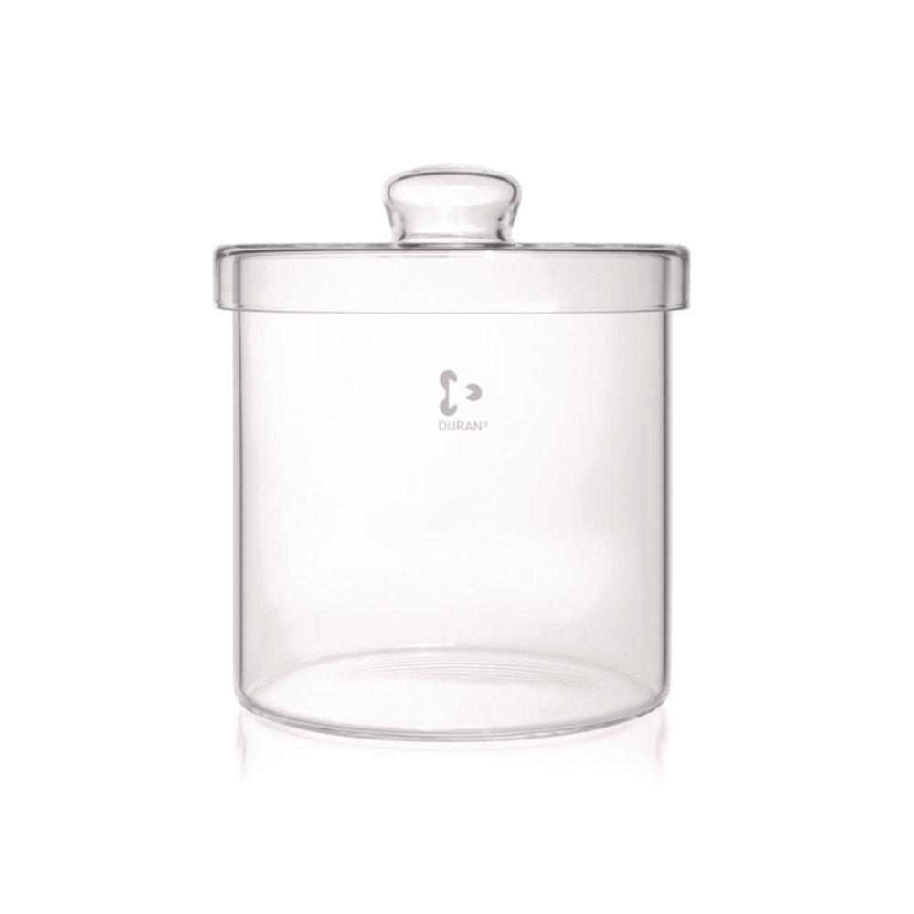 DWK DURAN Cylinder 210 x 210 mm – Glass Cylinder with Knob Lid for Laboratory Use
