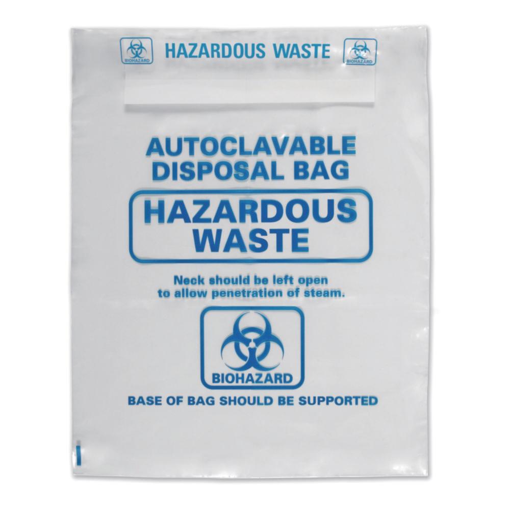 LLG Autoclavable Bags 610 x 810 mm, PP Transparent, Biohazard, Pack of 50