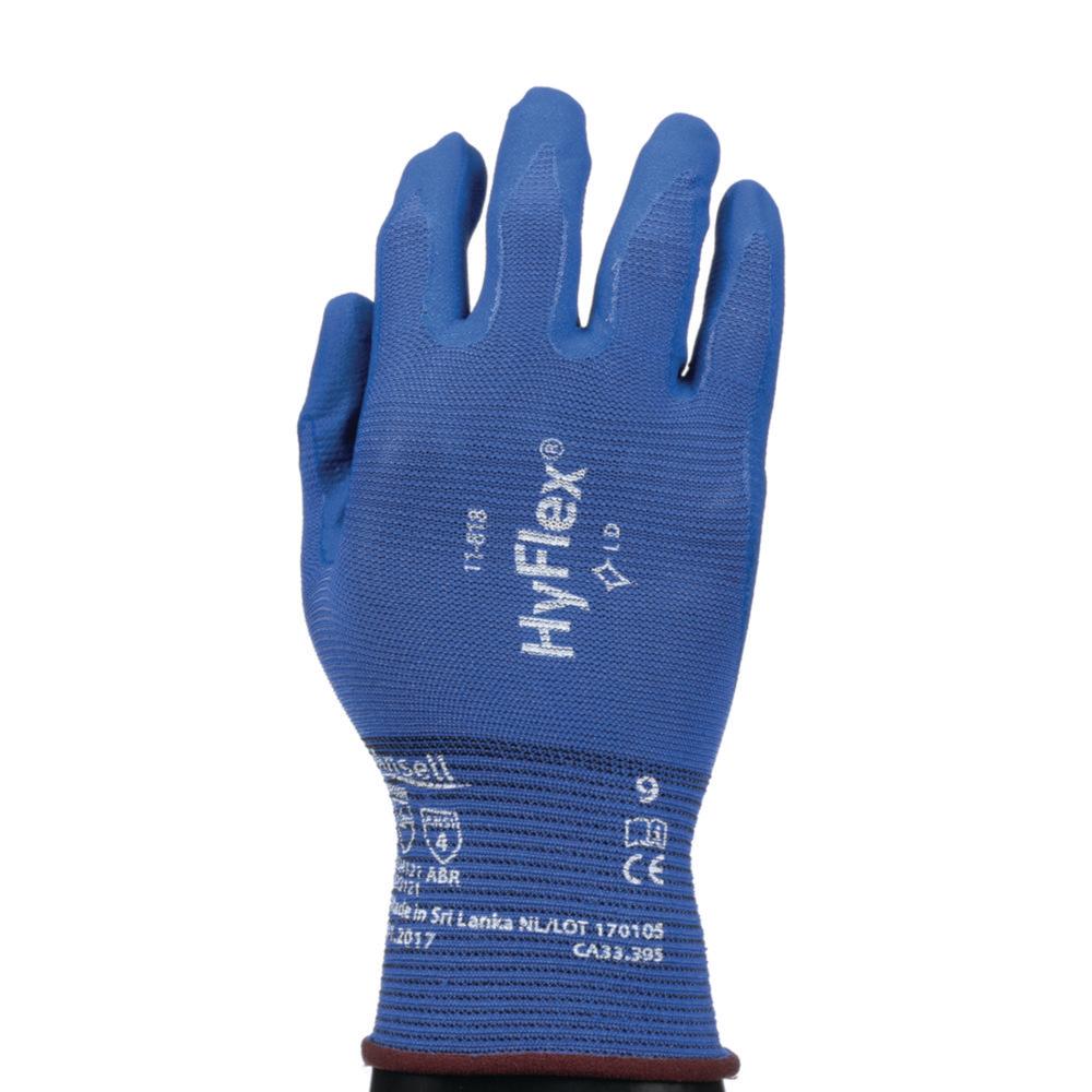 Ansell HyFlex 11-818 Nitrile Foam Coated Gloves with Corded Wristband - Size 8 (Medium)​