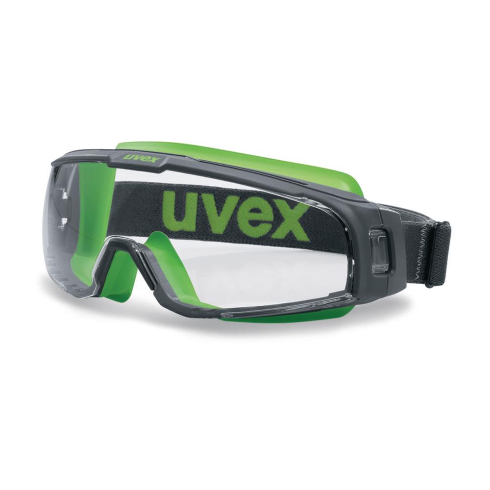 Uvex Safety Goggles U-Sonic 9308, Gray/Lime, Disc PC, Colorless, UV 400, 2C-12W, Supravision Excellence


