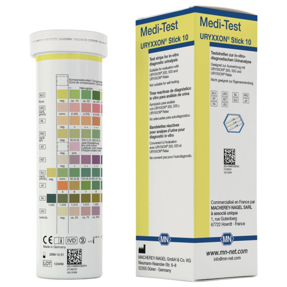 Macherey-Nagel MEDI-TEST URYXXON Stick 10 for instrumental evaluation, pack of 100 strips, 6x120 mm

