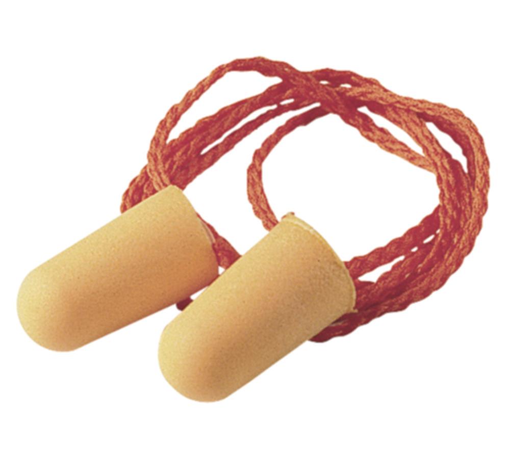 3M™ Disposable PU Foam Ear Plugs with Cord, EN 352-2 Certified (Pack of 100 Pairs)