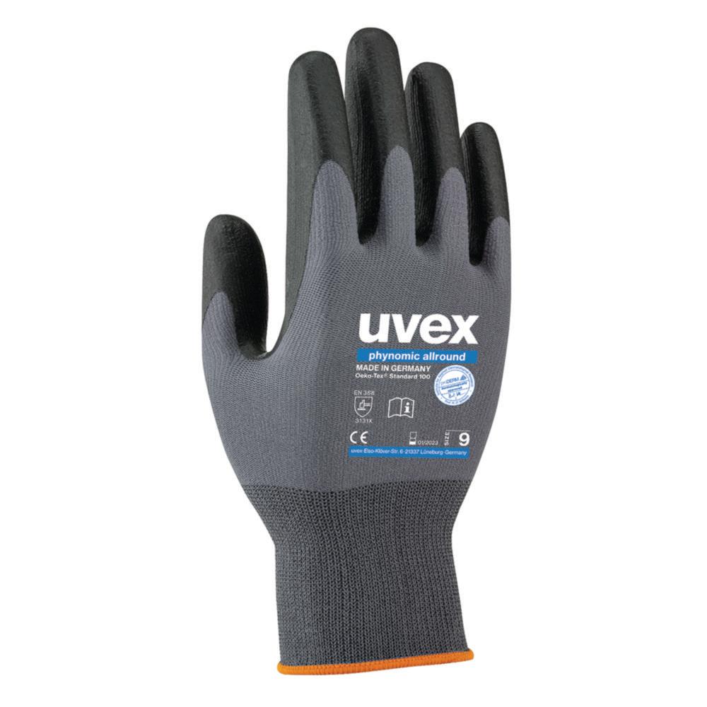 Uvex Protective Gloves Phynomic Allround, Size 09, Grey/Black, Pair

