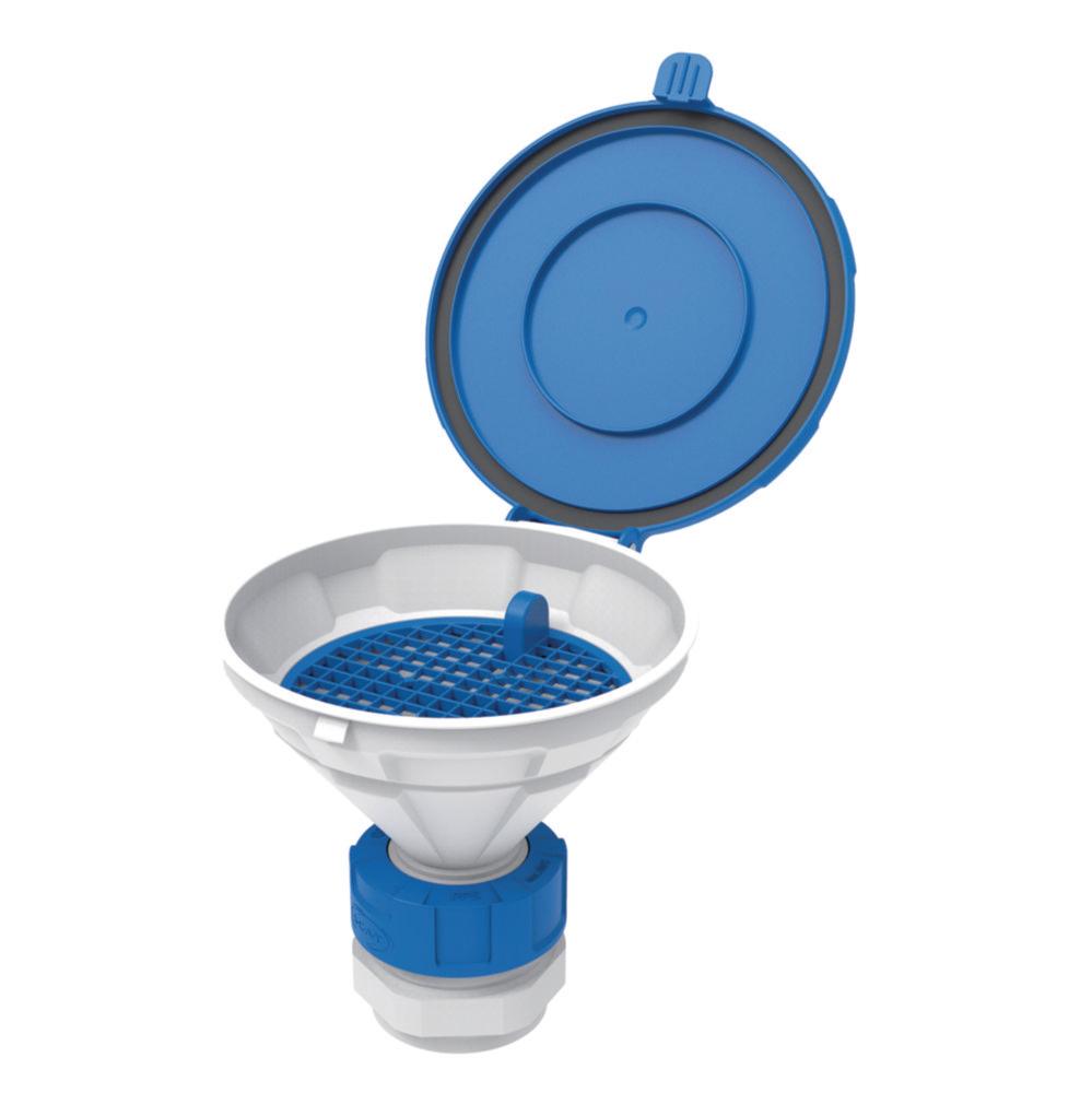 SCAT Funnel with lid "MARCO", V2.0, S51, PE-HD, with removable sieve, Ø 140 mm

