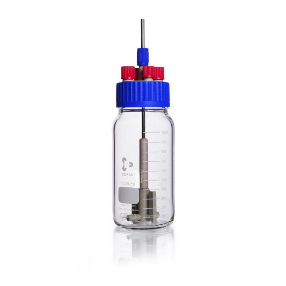 DWK GLS 80 Stirred Reactor Incl. 1000 ml GLS 80 Bottle, GL 14 PP Screwing, 2 x GL 14 and GL 18 PBT Caps