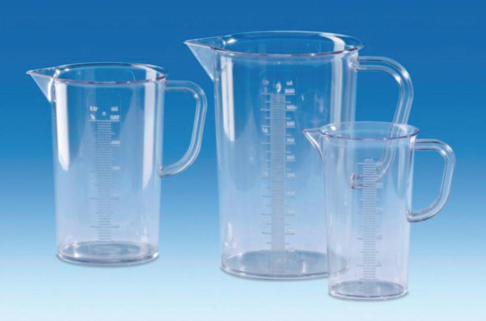 VITLAB Measuring Jugs, 1000 ml, SAN Moulded Graduation

