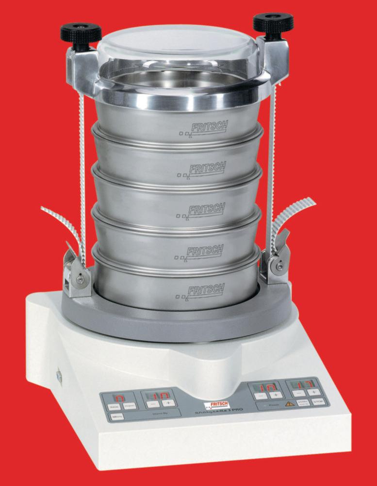 Fritsch Vibratory sieving machine "analysette 3" Spartan w/o accessories, for sieve diameter 200 mm or 8", max no. of sieves 10x50 mm or 20x25 mm high

