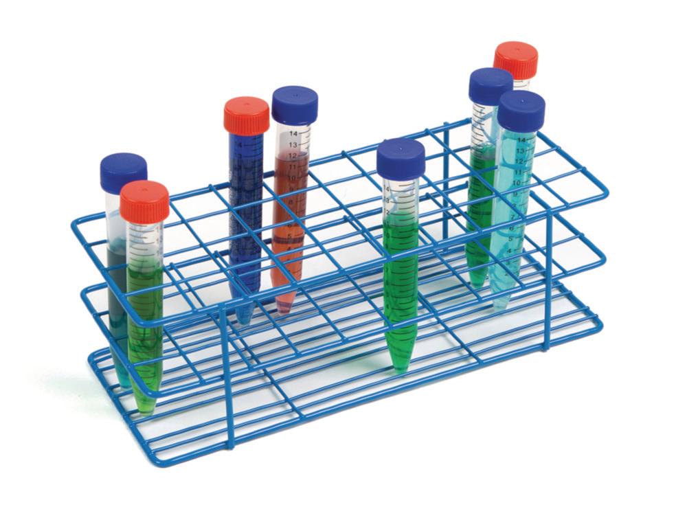 Heathrow Scientific Coated Wire Tube Rack 16–20mm 4x10 Format Blue