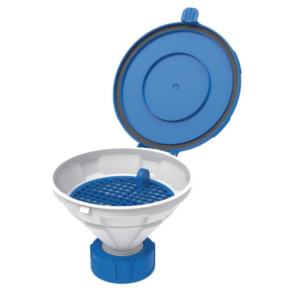 SCAT Funnel with Lid "MARCO", V2.0, S60/61, PE-HD with Removable Sieve, Ø 140 mm