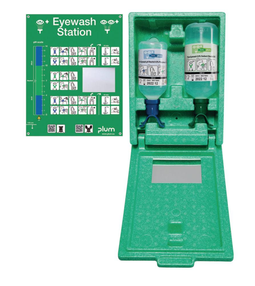 B-SAFETY Plum Eye Emergency Station DUO for Both Eyes, in Wall Box 355x250x115mm