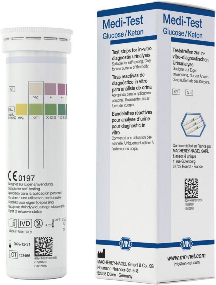 Macherey-Nagel MEDI-TEST Glucose/Ketone Test Strips for Urine Test Pack of 50 Strips

