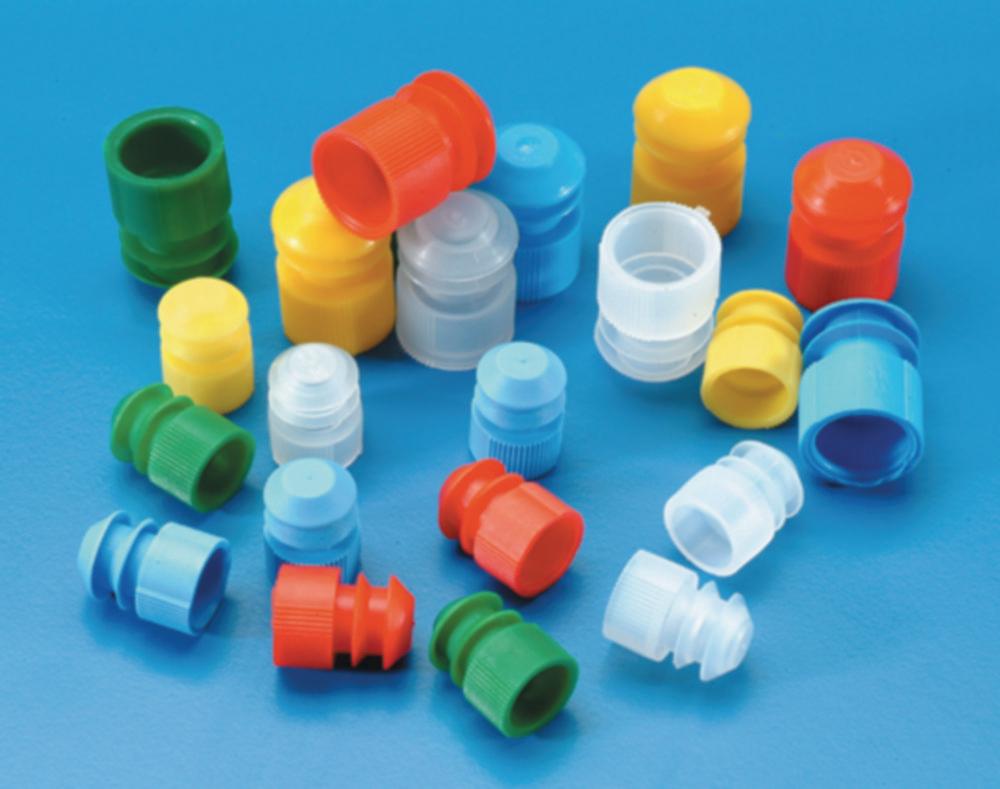 Kartell Caps for Test Tubes, 15–17 mm, Red, PE, Pack of 100