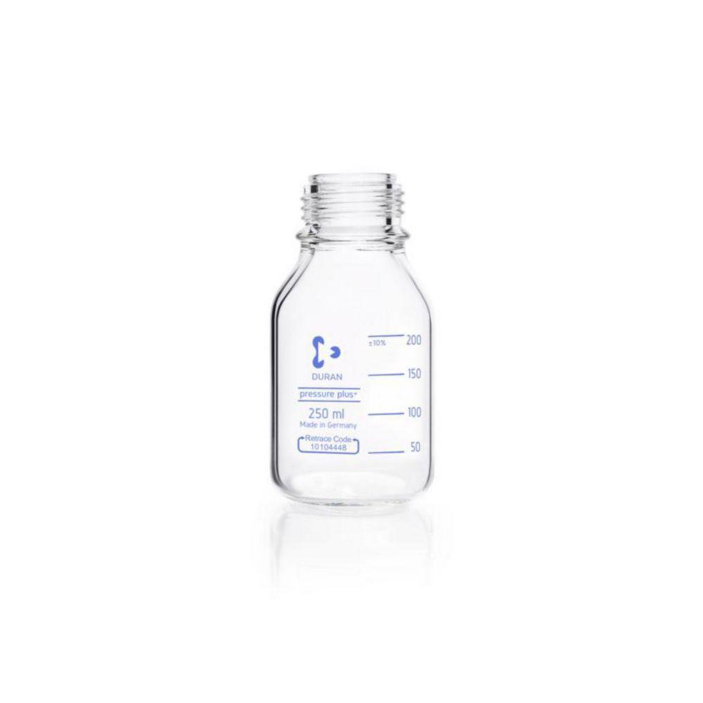DWK DURAN Laboratory Bottle, 250 mL, Clear, Pressure Plus GL45, Pressure Resistant to 1.15 Bar