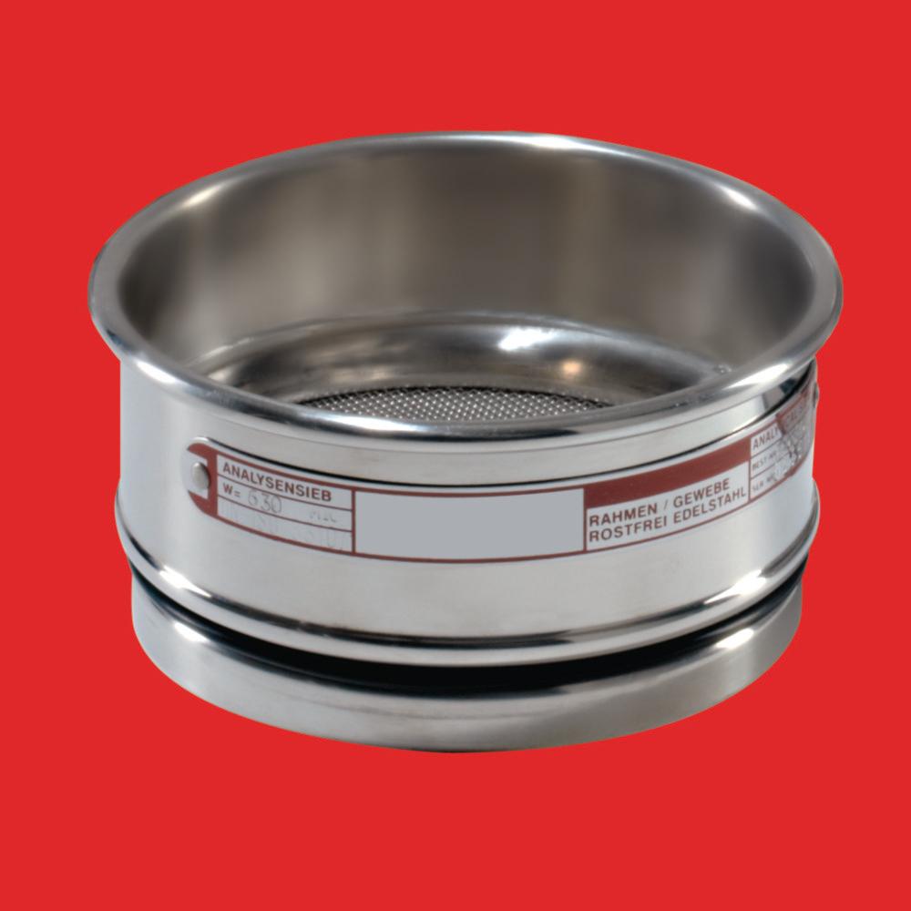 Fritsch Test Sieve, 100 x 40 mm Mesh Size 63 µm Stainless Steel, ISO 3310-1

