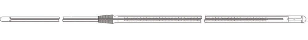 Ludwig Schneider Precision Thermometer with NS 14/23 -38...+50°C in 1°C, Liquid Blue, 425mm, In-built Length 175mm, Immersion Depth 152mm, Calibratable