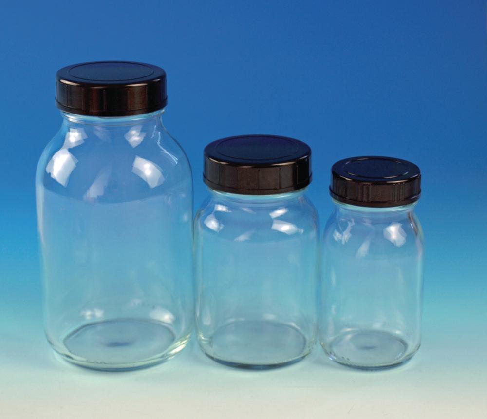 Hecht Wide Neck Bottle 50 ml GL 32 Thread and Screw Cap Clear Glass

