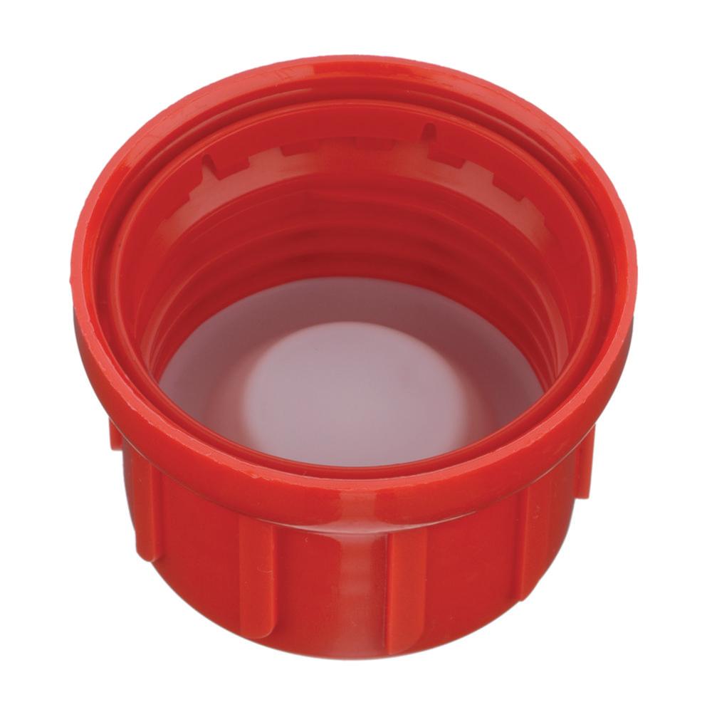 Kautex Textron Bell Cap Red PP PTFE Cup-Shaped Liner Red PP Tamper-Evident Ring