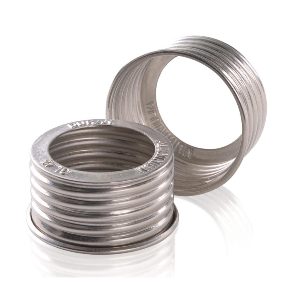 DWK DURAN DURAN Aluminium Screw Closure GL 45, Silver, Open Topped with 34 mm Aperture, Pack of 10