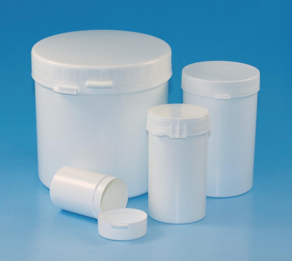 LLG Sample Containers, Round, 250 mL, PS White with LDPE Tear-Off Lid, Pack of 10
