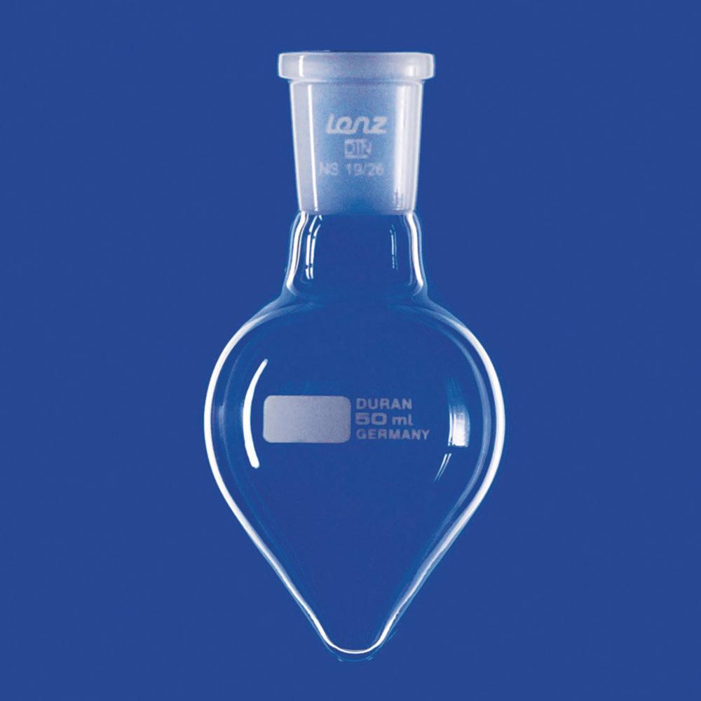 Lenz-Laborglas Pear-shape Flasks, Single-neck, 50 ml, NS 14/23, DURAN


