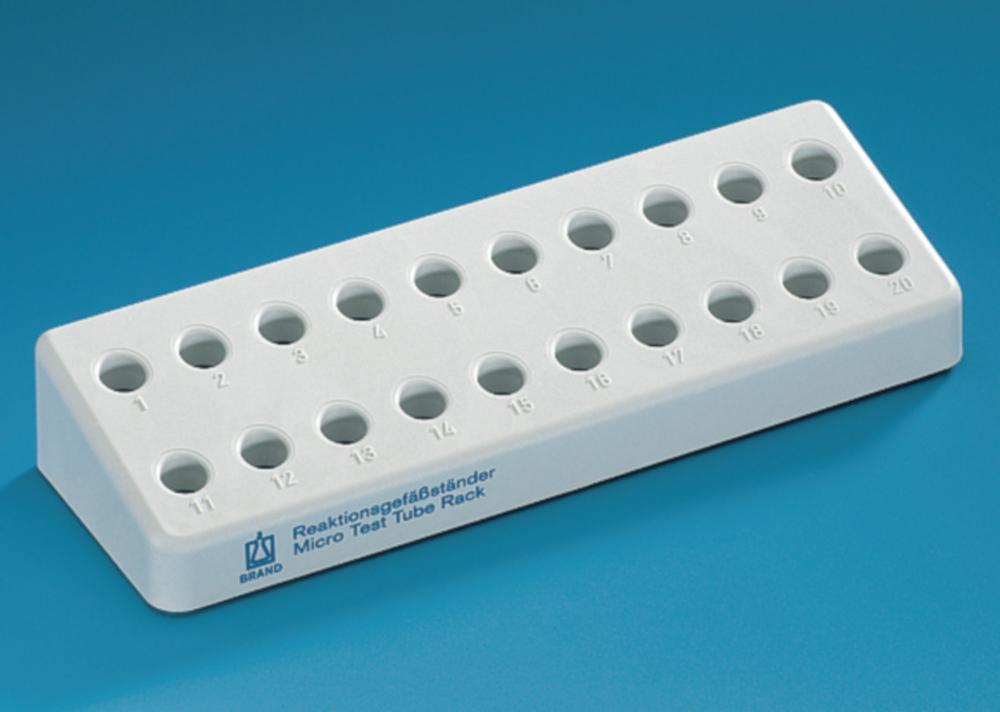 BRAND Reaction Vessel Stand PP for 20 Reaction Tubes, Grey