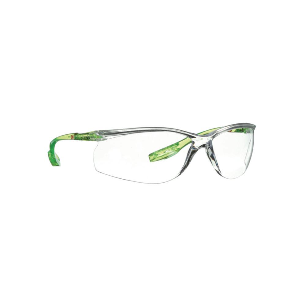 3M Safety Glasses SCCS01SGAF-GRN CCS Lime Green Temples, Clear Lens, Integrated Attachment for 3M Ear Plugs with Cord

